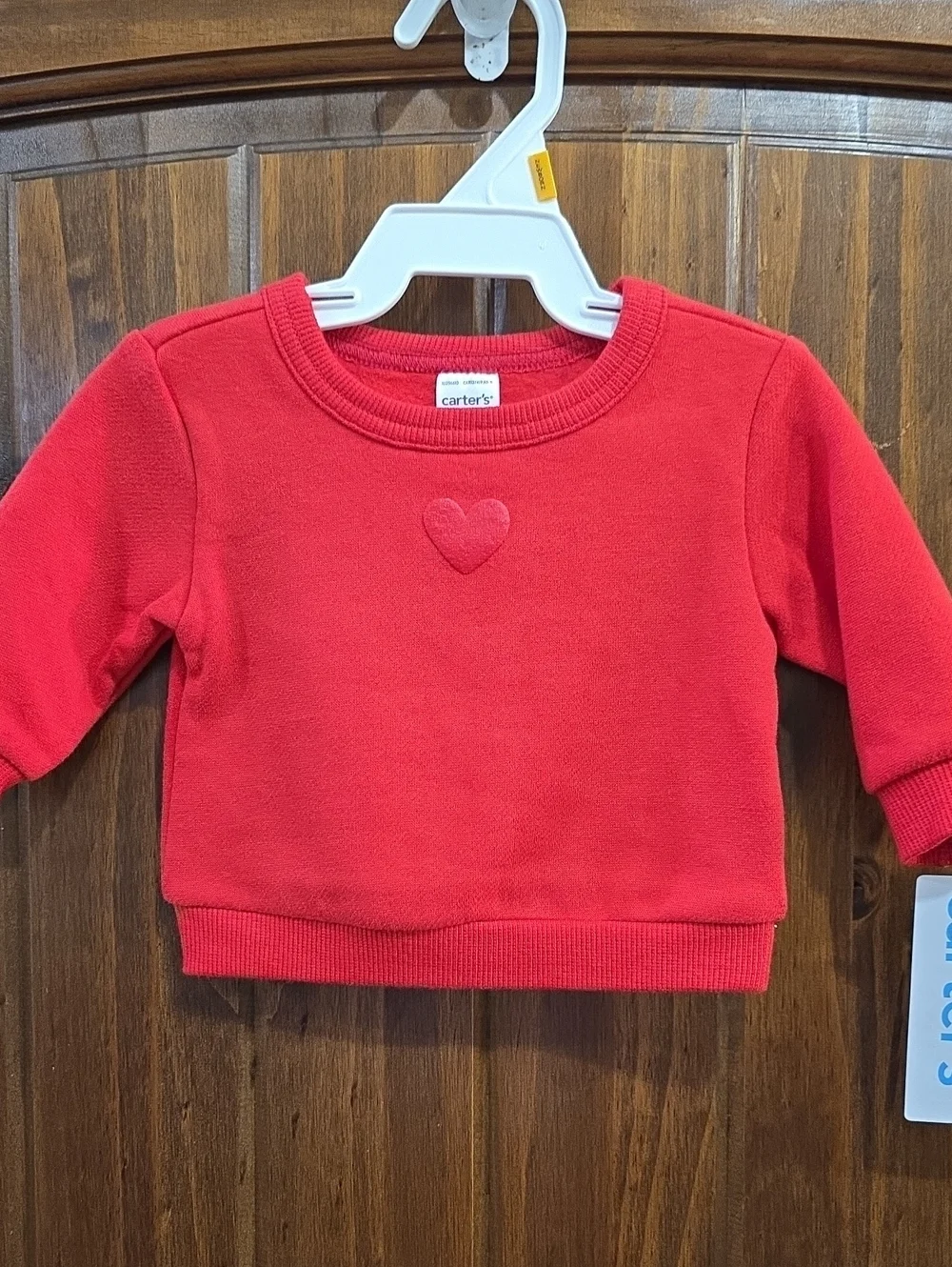Carter's Coral-Red Heart Pullover Sweatshirt